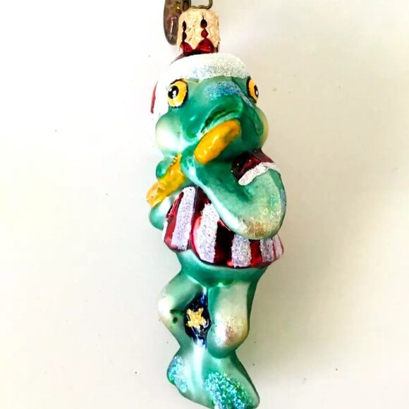 NEW Authentic Christopher Radko Cute FROG POND THUMPERS Hand Made Glass Ornament - Picture 5 of 7